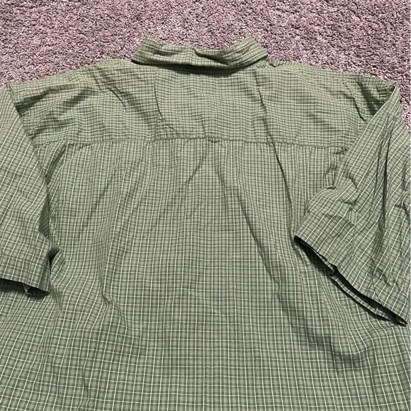 Wrangler Hero Men 2X‎ Green/White Striped button collar dress shirt short sleeve - Picture 4 of 7